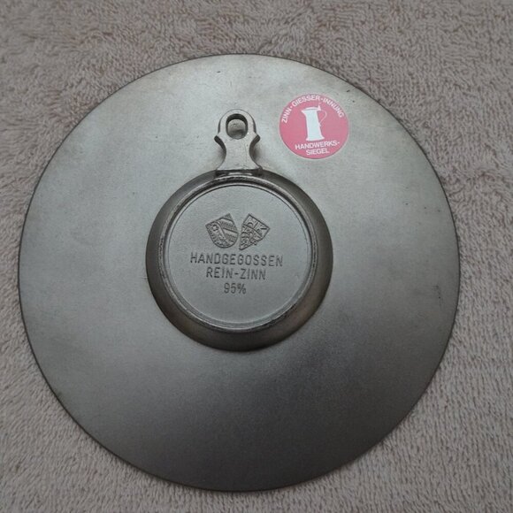 Vintage Zinn-Giesser-Innung 5” Pewter Handwerks Plate Signed Siegel Nurnberg - Picture 4 of 6